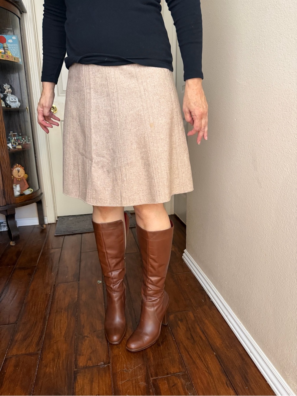 Merona Light Beige A-Line Skirt